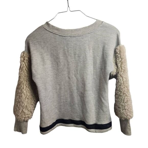 Anthropologie Amadi Shearling Sleeve Pullover Top Size Medium - Picture 14 of 14